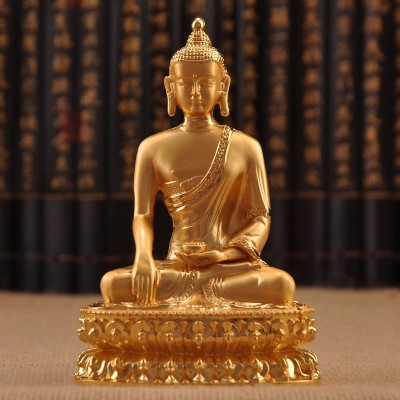 6寸15厘米仿尼泊尔 镀金铜像 释迦牟尼像