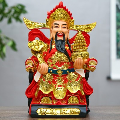 义乌厂家批发树脂佛像招财财神爷红衣元宝财神神像供奉元宝财神爷图3