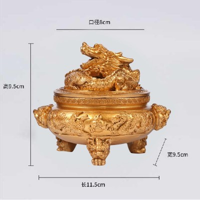 三足香炉 龙凤香炉 仿古熏香炉 佛堂用品 家用摆件盘香炉图3