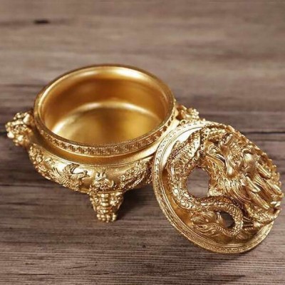 三足香炉 龙凤香炉 仿古熏香炉 佛堂用品 家用摆件盘香炉图5