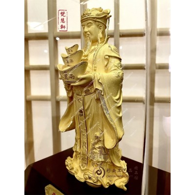 足金绒沙金摆件财神爷礼物家居装饰品开业乔迁礼品办公室客厅摆设图5