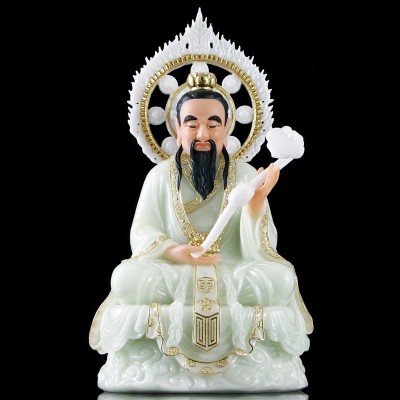 圆通工艺汉白玉太上老君 石雕德天尊 家居三清批发道祖元始天尊  3个图2