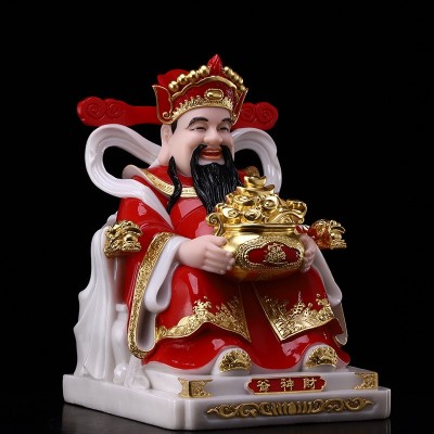厂家直供汉白玉财神佛像批发 家居摆件财神 文财神 店铺开业财神 3个图5