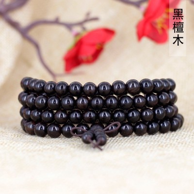 厂家供应黑檀木0.8mm108颗手链佛珠 沉水紫光檀念珠首饰念珠图3
