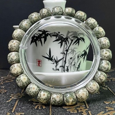 青花瓷桶珠单圈海南星月菩提文玩饰品手串批发货源地佛珠手链文玩图2