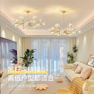 北欧吊灯现代简约水晶吊灯客厅轻奢网红创意魔豆分子灯卧室餐厅灯图4