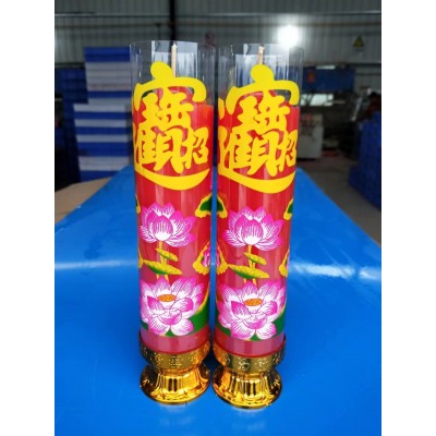 厂家直销无烟防风精品斗烛清香石蜡斗烛礼佛蜡烛莲花底座 2件图2