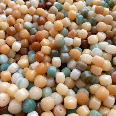 奶咖菩提根灰咖缅甸老料风化奶花皮色散珠批发烟灰色手串diy手串 1000个图3