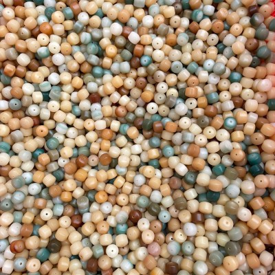 奶咖菩提根灰咖缅甸老料风化奶花皮色散珠批发烟灰色手串diy手串 1000个图4