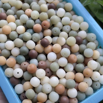 胖苹果原生态多宝菩提根散珠批发缅甸老料磨砂干磨浅色奶花皮玉化 1000颗图3