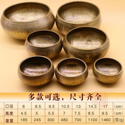 跨境手工佛音碗瑜伽冥想铜磬响铜唱歌碗佛采耳颂钵音疗摆件直供图2