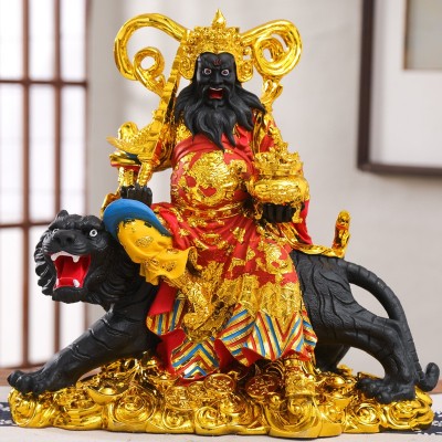 武财神彩衣赵公明神像黑脸骑虎赵元帅居家供奉12寸16寸19寸图2