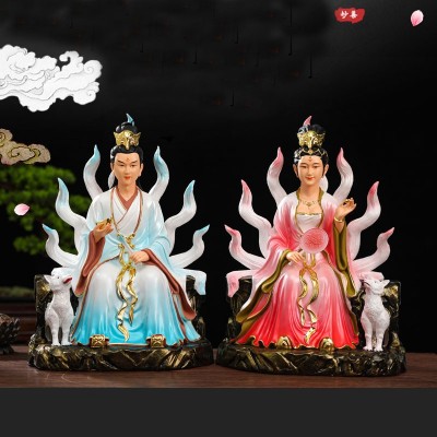 树脂九尾狐神仙狐男狐女家用供奉摆件工艺品12寸16寸19寸26寸批发