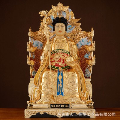台湾鎏金铜玉皇大帝王母娘娘神像玉帝王母铜像佛像龙椅神像摆件图4