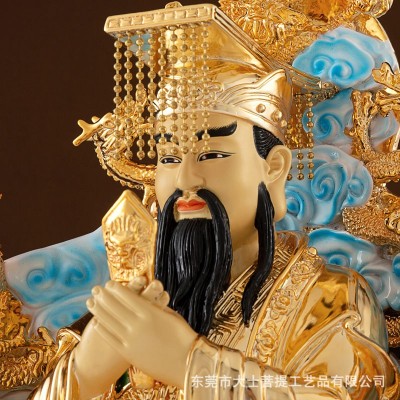台湾鎏金铜玉皇大帝王母娘娘神像玉帝王母铜像佛像龙椅神像摆件图3