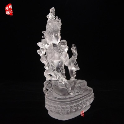 琉璃佛像厂家白度母佛像批发佛像法会结缘供奉摆件图3