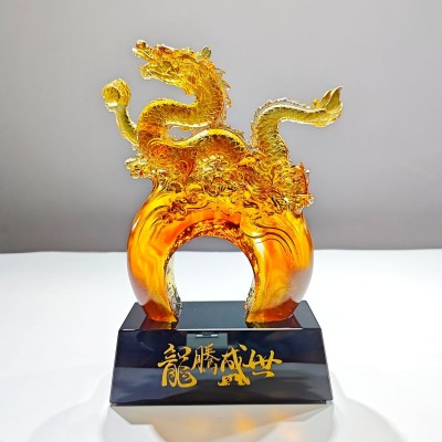 龙年新品琉璃龙腾盛世纪念品办公室祥龙摆件工艺品礼物图4