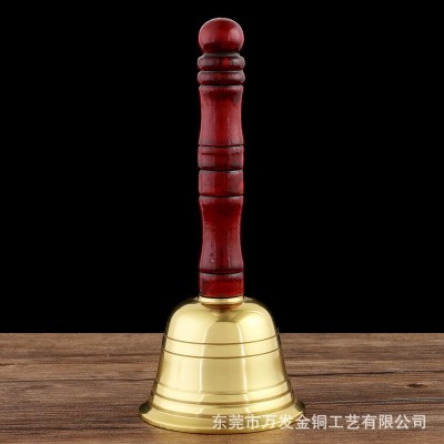 黄铜手摇铃铜铃铛三叉摇铃老人唤人铃摇铃敲钟法器厂家批发风铃图5