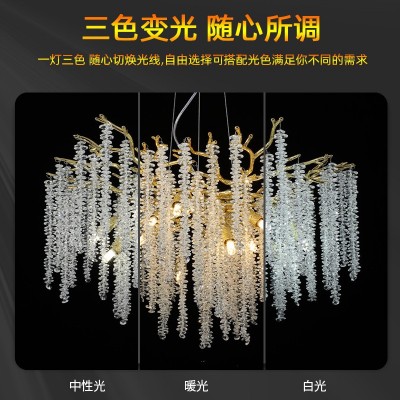 法式客厅水晶吊灯现代简约卧室灯房间奶油2023年新款网红轻奢灯具图2