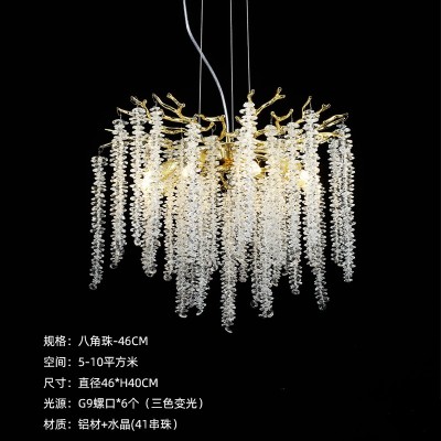 法式客厅水晶吊灯现代简约卧室灯房间奶油2023年新款网红轻奢灯具图4