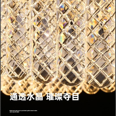 2022年新款双层大客厅主吊灯轻奢卧室餐厅水晶灯设计师创意方形灯图3