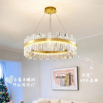 水晶吊灯轻奢北欧后现代大气网红新款皇冠餐厅卧室主灯具客厅吊灯图2