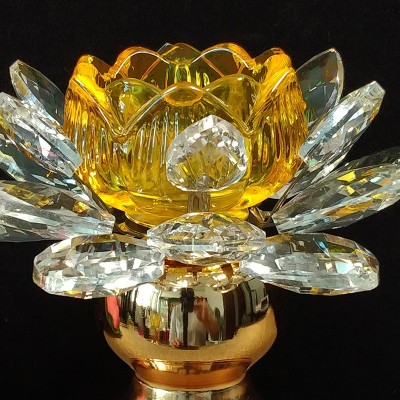 厂家直销七彩水晶琉璃莲花灯座酥油灯蜡烛台供佛灯长明灯供灯灯座图2