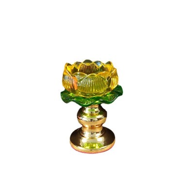 厂家直销七彩水晶琉璃莲花灯座酥油灯蜡烛台供佛灯长明灯供灯灯座图4