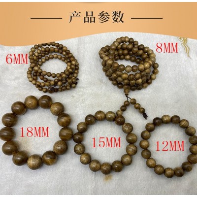 天然入门级沉香手串佛珠老料原料黄油清甜工厂批发图5