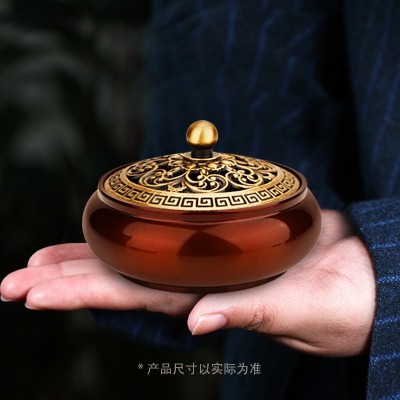 黄铜香炉 创意禅意香薰炉摆件家用茶道桌面熏香炉摆件檀香炉图2