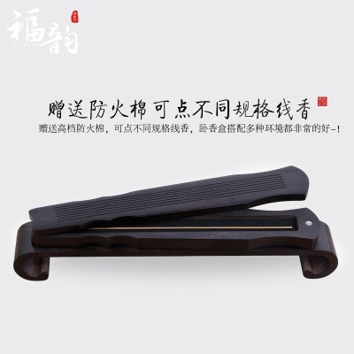 紫光檀古琴卧香炉 黑檀木非洲酸枝线香炉 熏香炉 香盒镂空 批发图5