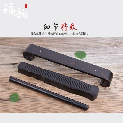 紫光檀古琴卧香炉 黑檀木非洲酸枝线香炉 熏香炉 香盒镂空 批发图3