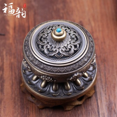 尼泊尔盘香炉 镀铜合金檀香熏香炉八宝香薰炉居室家用用品批发