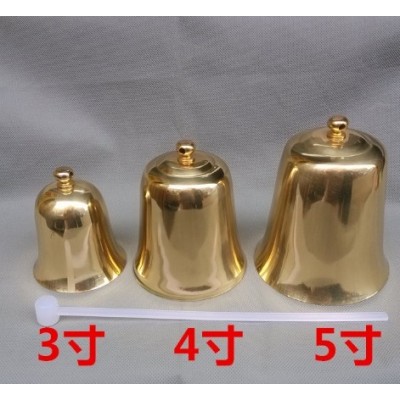 批发帝钟佛具法器纯铜地钟3寸4寸5寸金色古色吊钟手敲钟图2