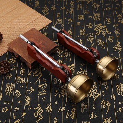 自动引磬 伸缩木柄引罄 引庆 寺庙法会法器手磬图2