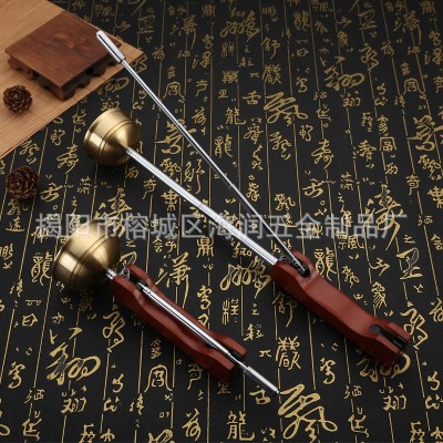 自动引磬 伸缩木柄引罄 引庆 寺庙法会法器手磬图3