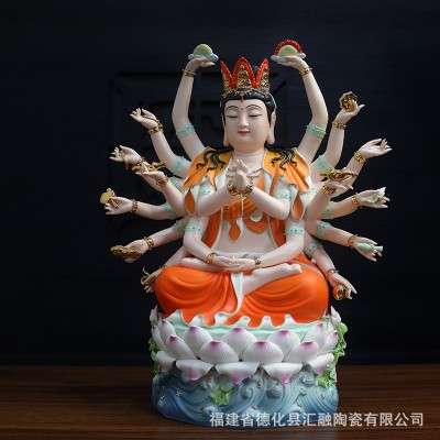 陶瓷准提佛母神像准提菩萨佛像准胝菩萨七俱胝佛母千手观音摆件图2
