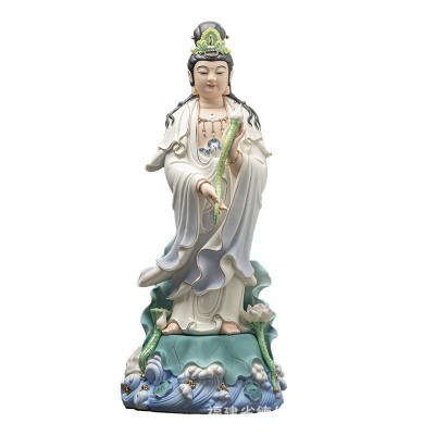 德化陶瓷西方三圣佛像站像阿弥陀佛大势至观音菩萨像家用供奉摆件图5