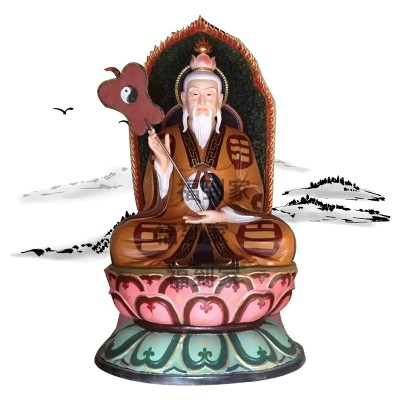 玻璃钢彩绘太上老君神像 上清道德天尊神像 寺庙供奉三清祖师佛像图3