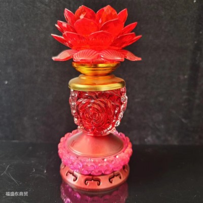 佛具用品LED莲花灯家用供佛观音佛供灯佛前灯七彩变色莲花长明灯图4