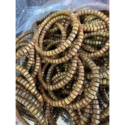 檀木药片珠手串木质简约男女复古手链绿檀紫光檀单圈佛珠文玩批发图5