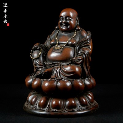 迎善永安铜像纯铜佛像招财摆件笑佛像大肚弥勒佛家居供奉家用客厅图3