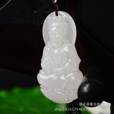 货阿富汗白玉观音吊坠男款 项链佛女款菩萨玉坠支持定做图4