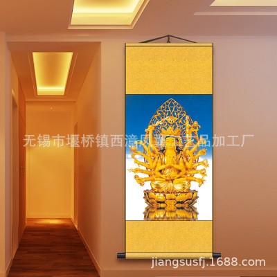 准提佛母画像 唐卡供奉客厅 净土准提佛母菩萨佛像F017图5