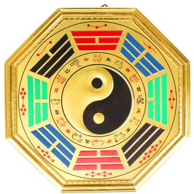 厂家现货玄易金边太极八卦镜 八卦镜工艺品挂件 太极阴阳镜摆件图5