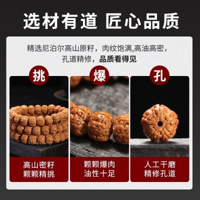 树王双龙纹爆肉小金刚手串男士手链文玩佛珠核桃盘玩菩提念 珠批发图2