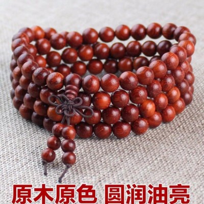 小叶紫檀沉香木红酸枝佛珠 金丝楠108念珠手链摆地摊礼品手串批发图2
