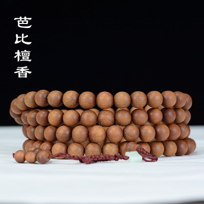 印尼老山檀香108颗佛珠念珠木手链芭比柚木手串沉水老料文玩厂家图3