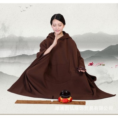 纯棉加绒打坐披风禅修斗篷打坐服僧服居士服春秋冬款图5