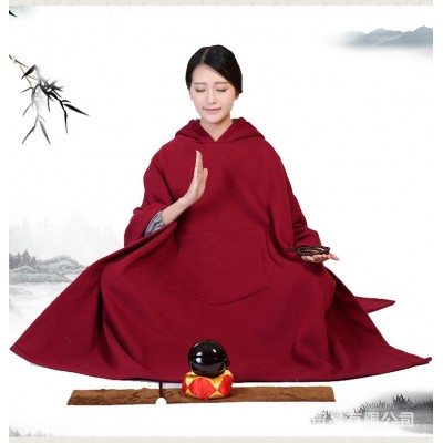 纯棉加绒打坐披风禅修斗篷打坐服僧服居士服春秋冬款图4